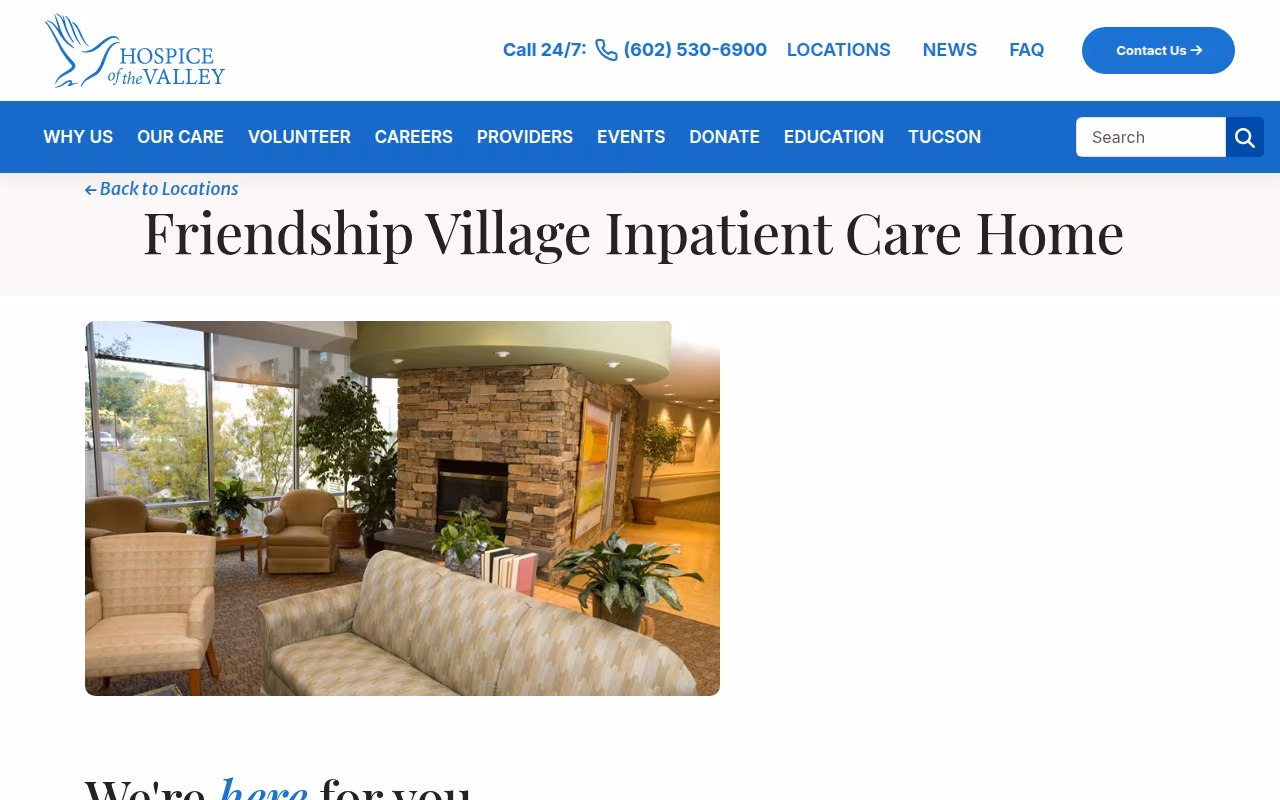 Friendship Village Inpatient Care Home | Hospice of the Valley website
