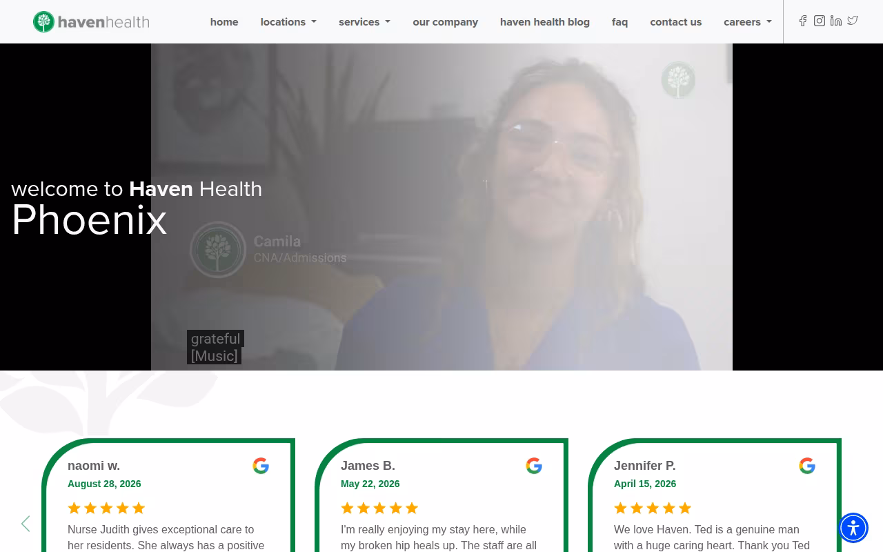 Haven Health Phoenix website
