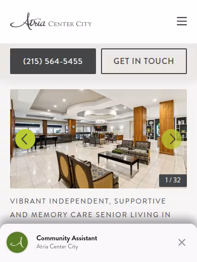 Atria Center City website