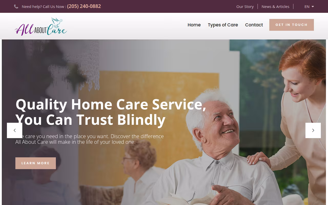 All About Care Service LLC website