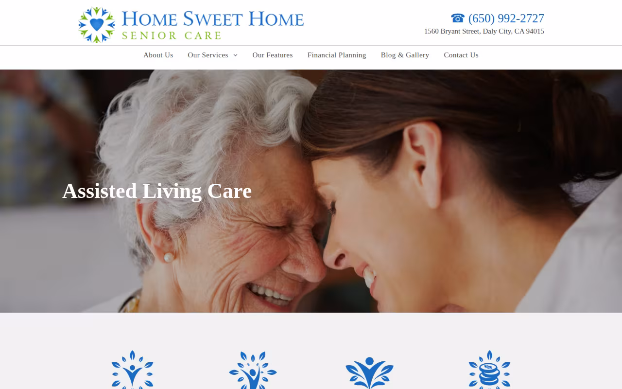 Home Sweet Home Senior Care website