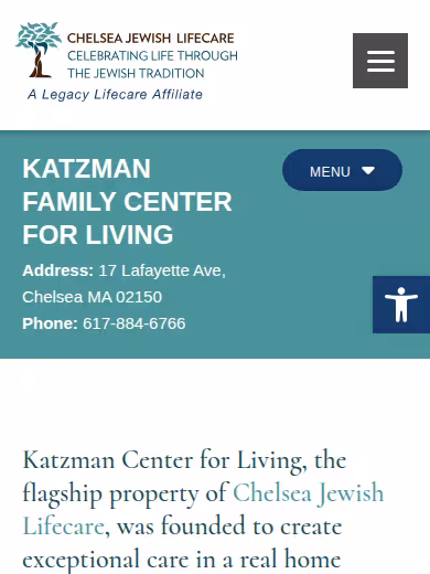 Katzman Family Center for Living website
