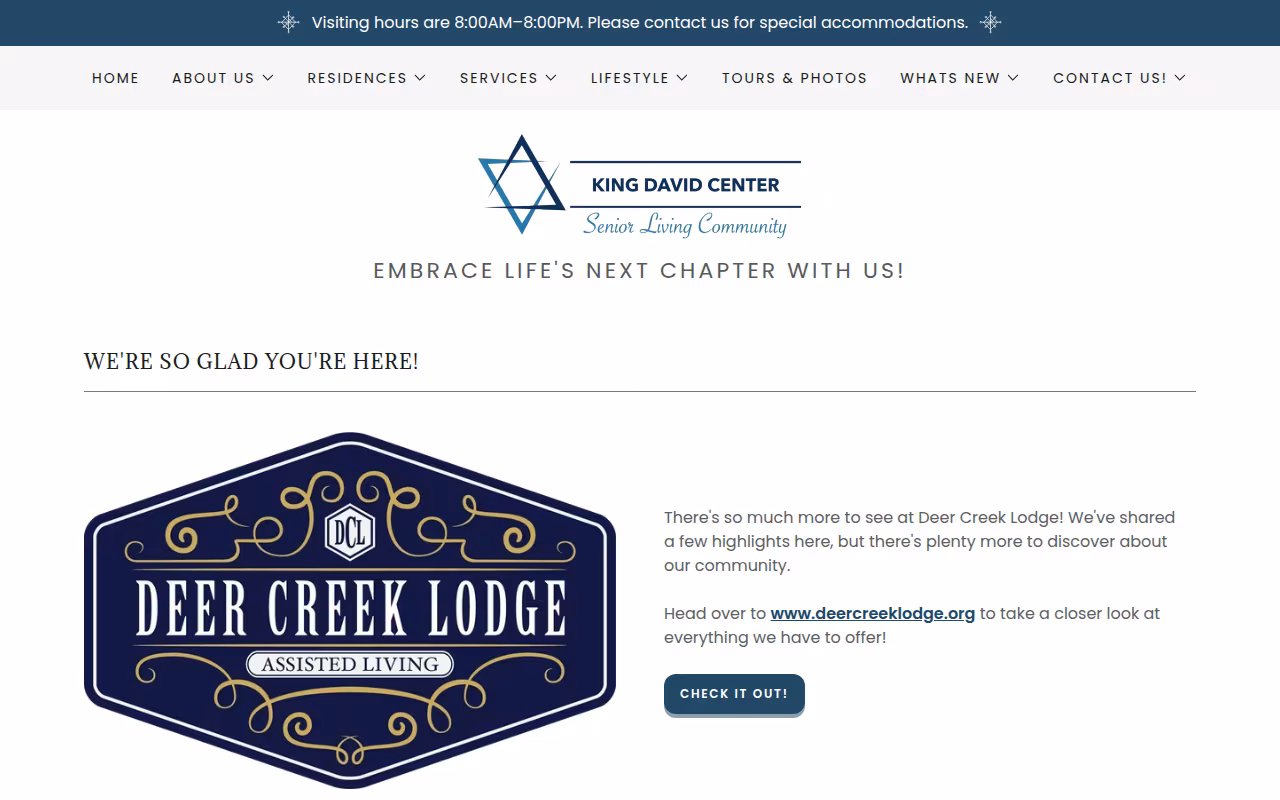 Deer Creek Lodge website