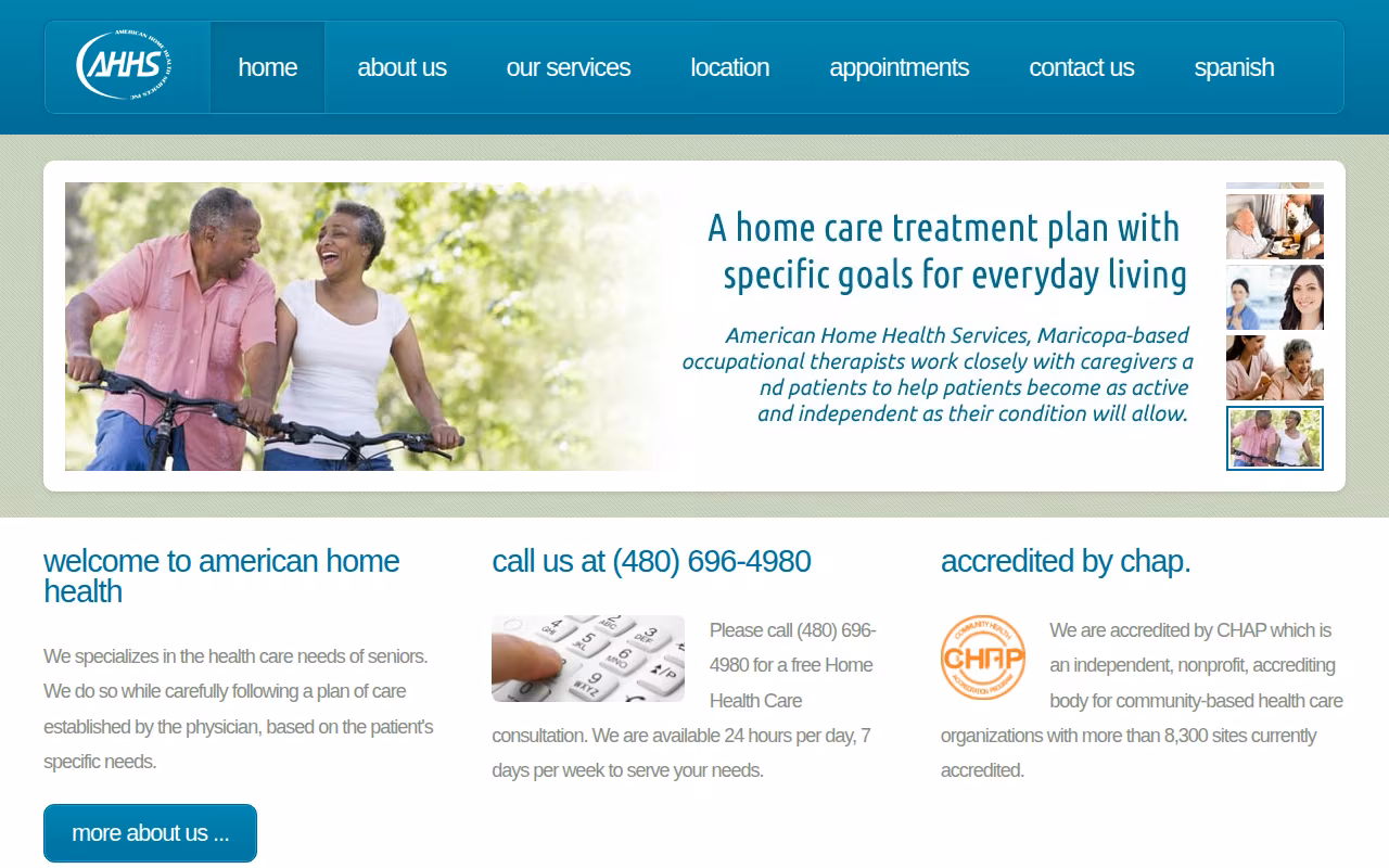 American Home Health Services, Inc website