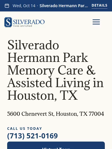Silverado Hermann Park Memory Care Community website