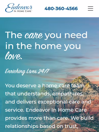 Endeavor In Home Care website