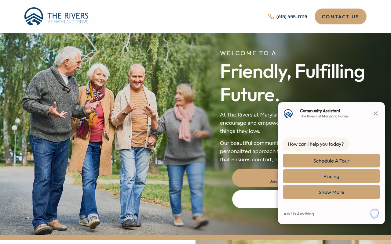The Rivers at Maryland Farms website