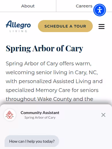 Spring Arbor of Cary website