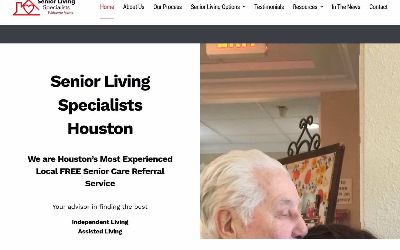 Senior Living Specialists Houston website