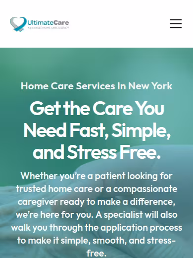 Ultimate Care NY website