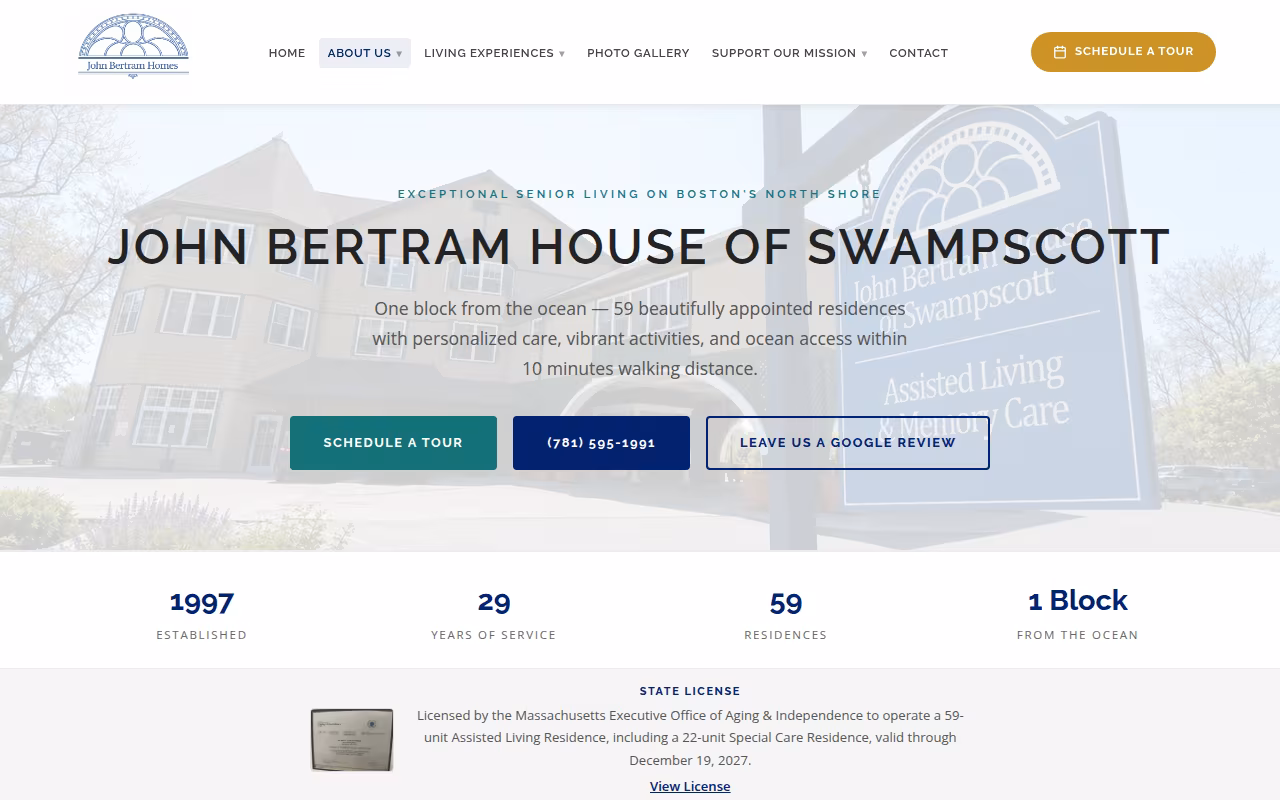 John Bertram House of Swampscott website