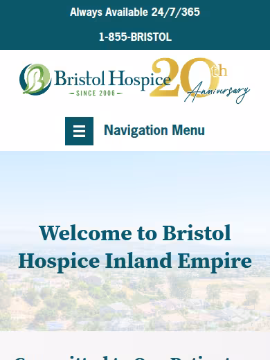Bristol Hospice - Inland Empire website