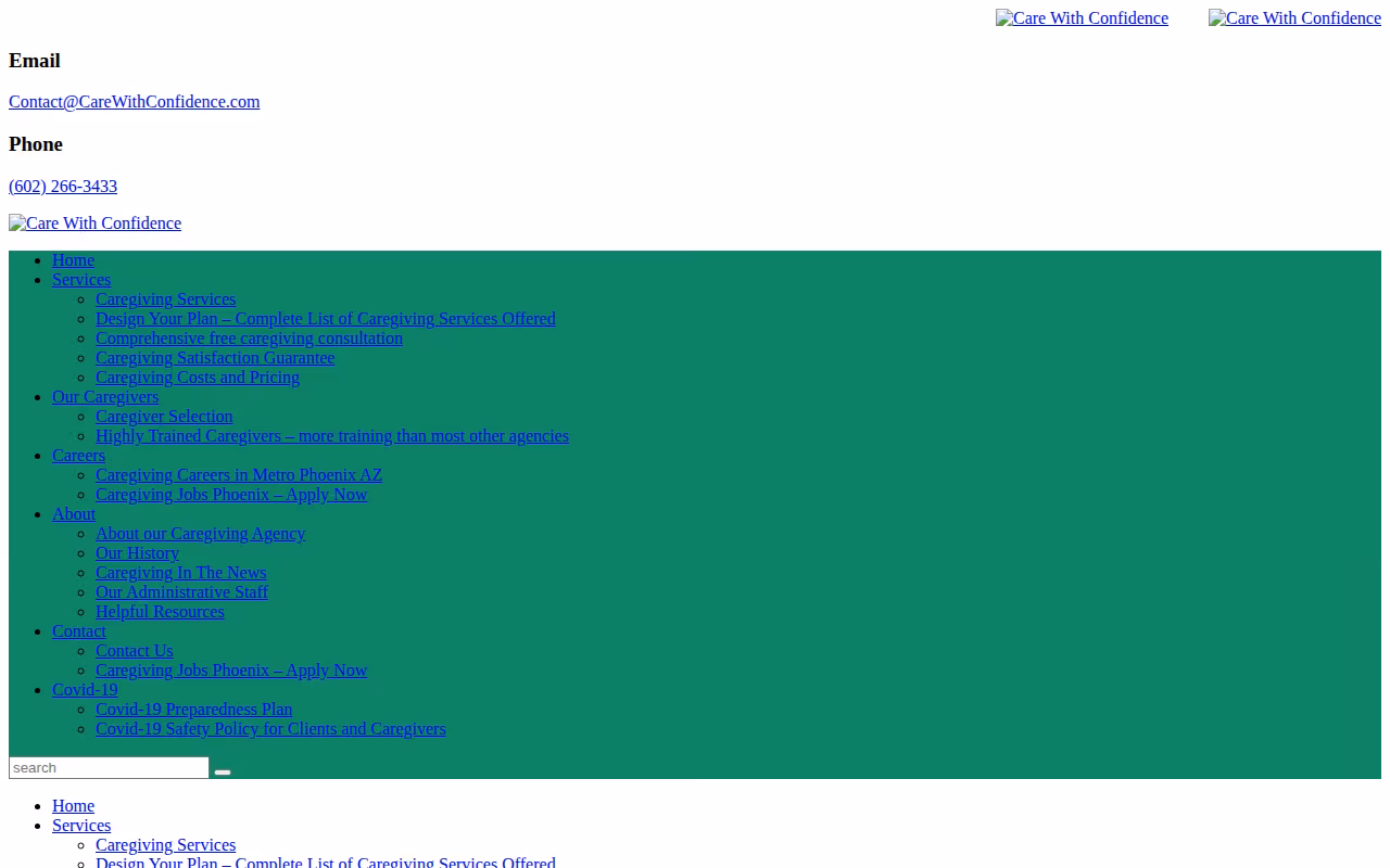 Care With Confidence website