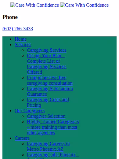 Care With Confidence website