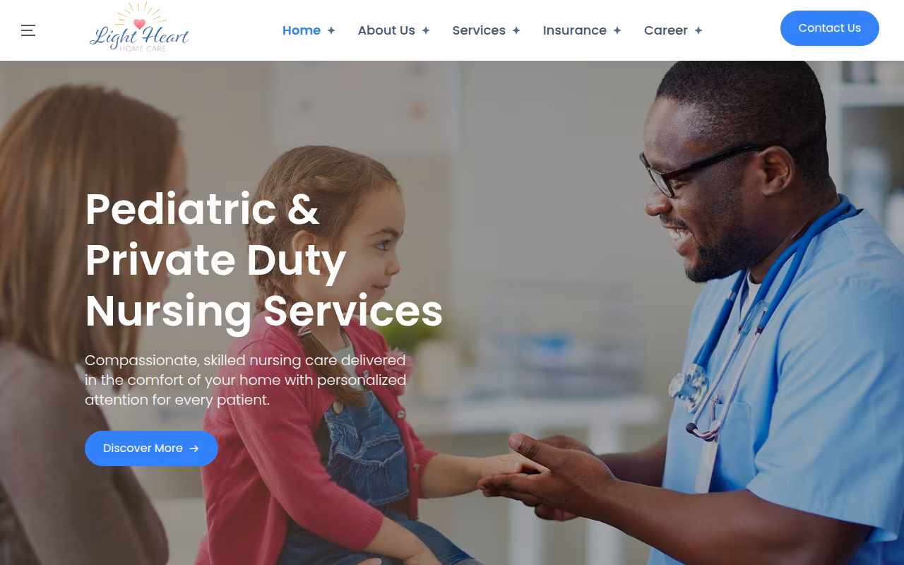 Light Heart Homecare website