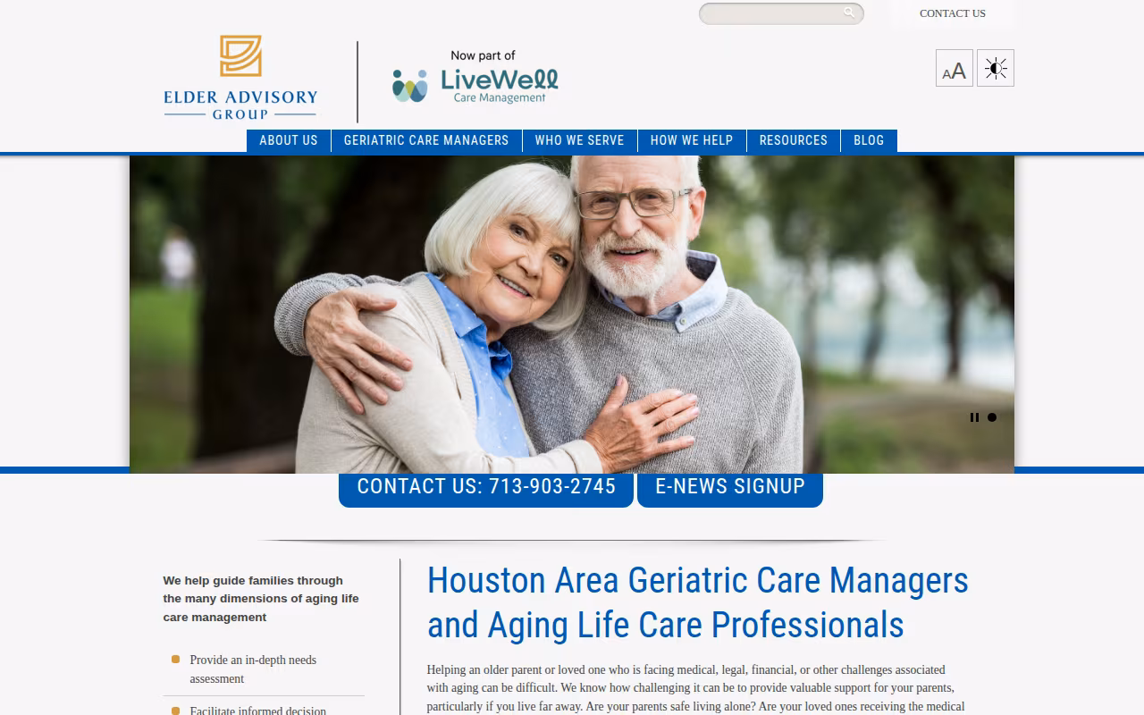 Elder Advisory Group website