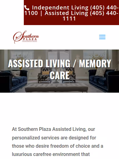 Southern Plaza Assisted Living / Memory Care website