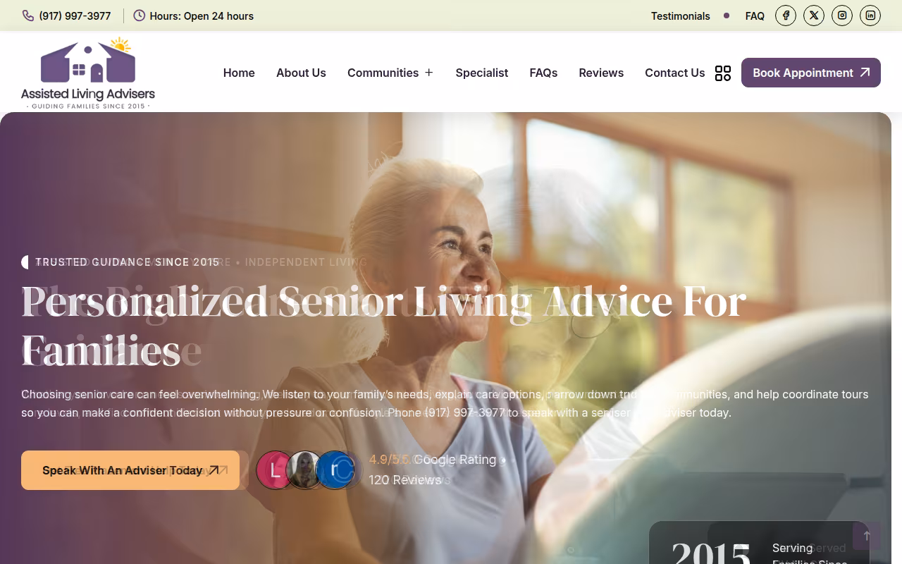 Assisted Living Advisers website