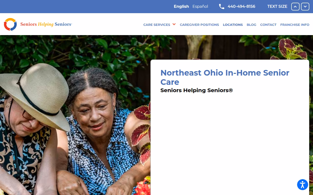 Seniors Helping Seniors Northeast Ohio website