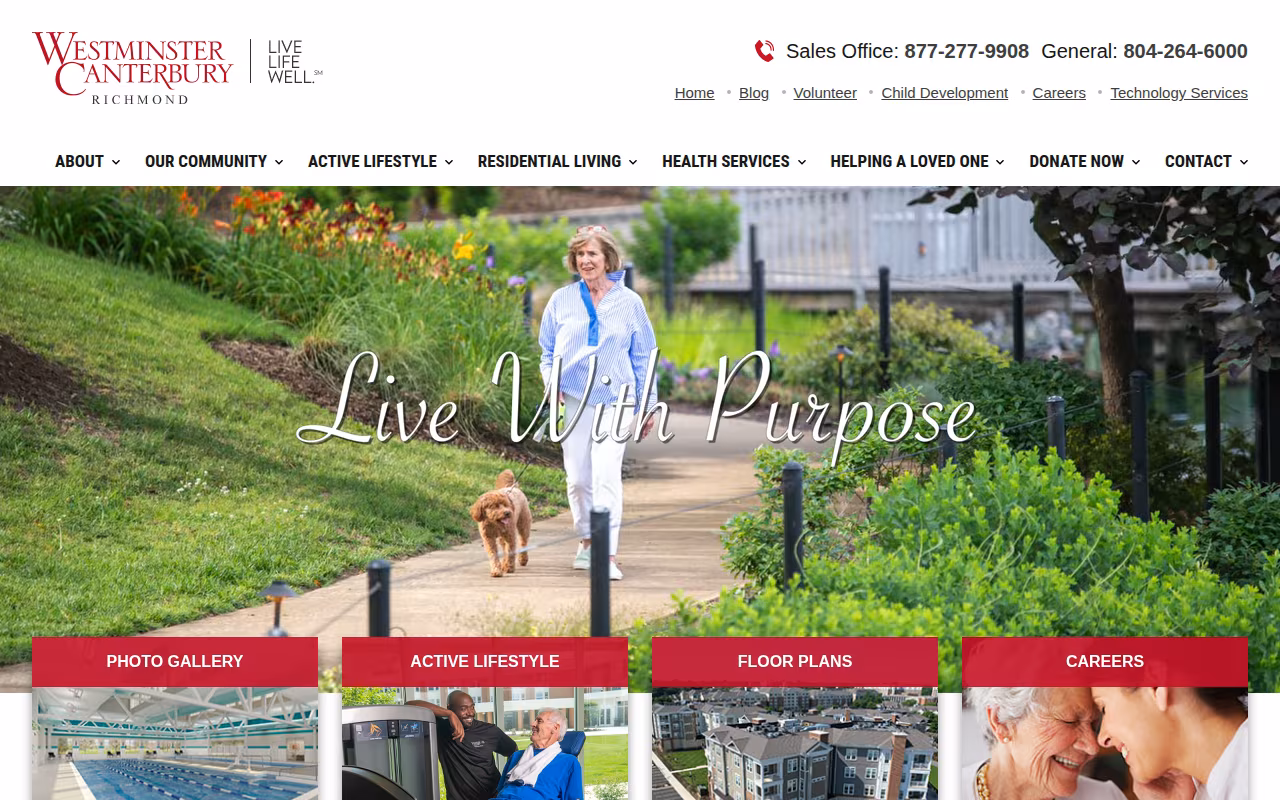 Westminster Canterbury Richmond website