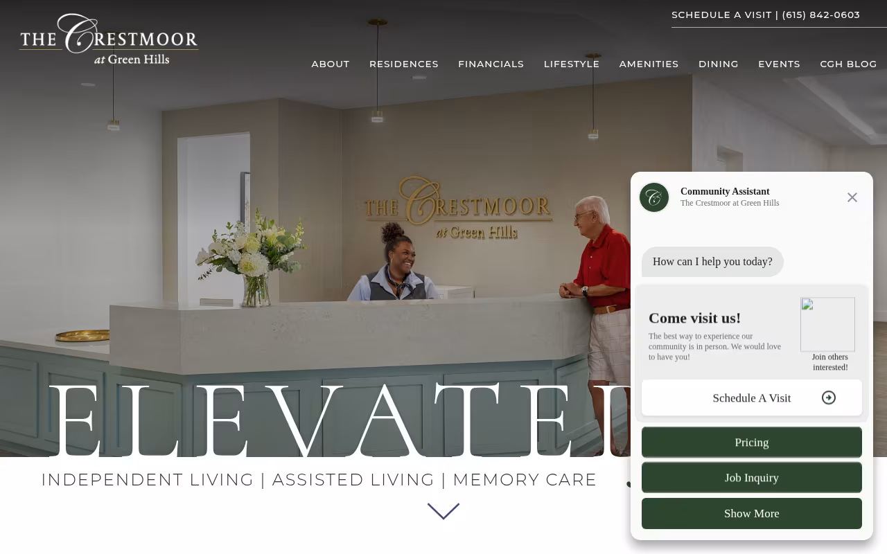 The Crestmoor at Green Hills website