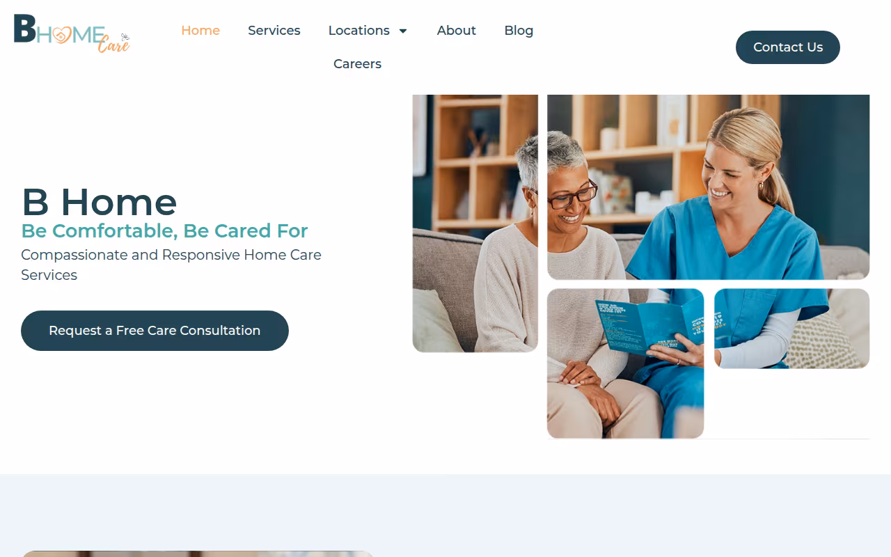 B Home Care website