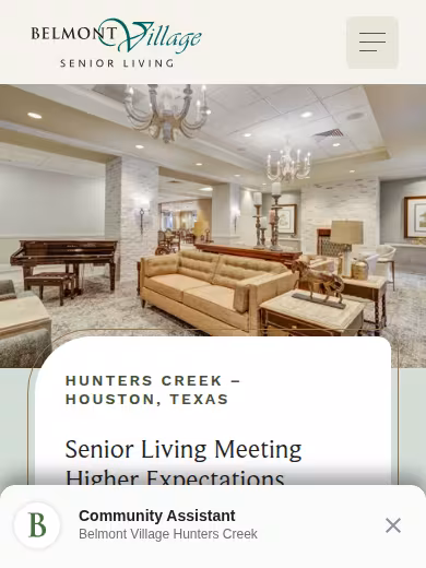 Belmont Village Senior Living Hunters Creek website