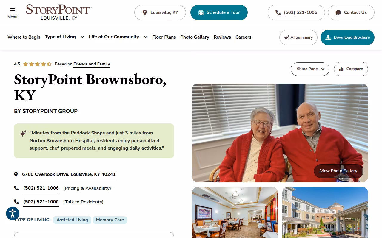StoryPoint Brownsboro website