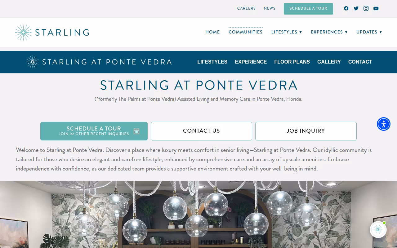 Starling at Ponte Vedra website