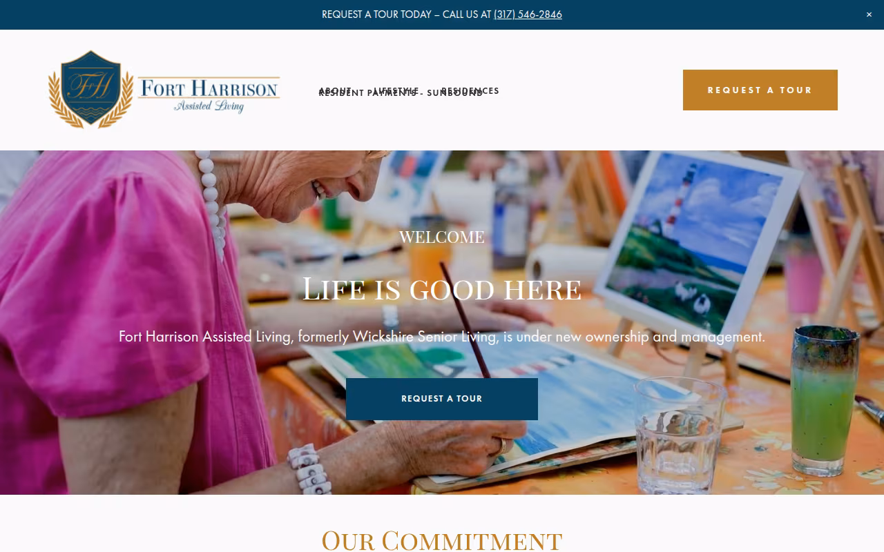 Fort Harrison Assisted Living website