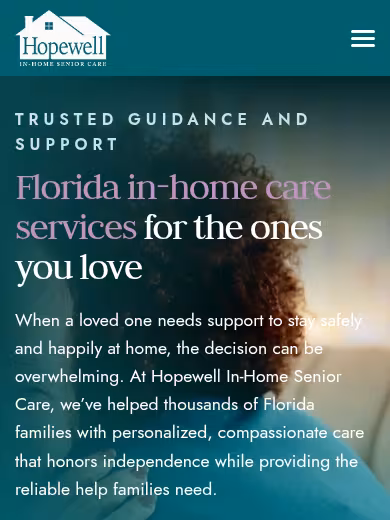 Hopewell In-Home Senior Care website