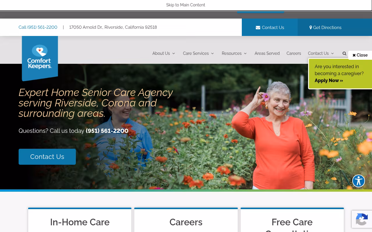 Comfort Keepers In Home Senior Care website