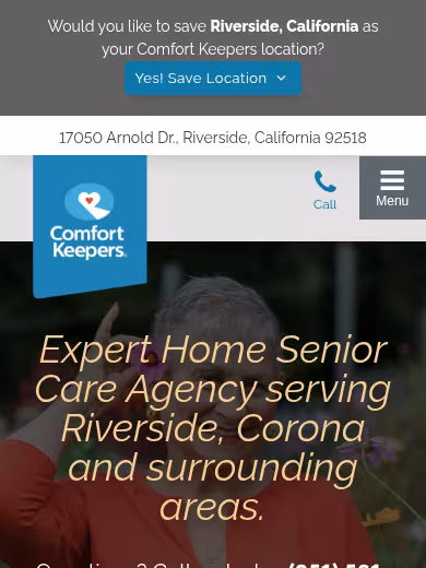 Comfort Keepers In Home Senior Care website