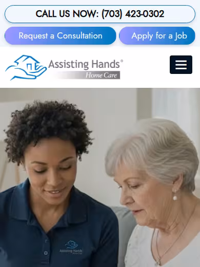 Assisting Hands Home Care website
