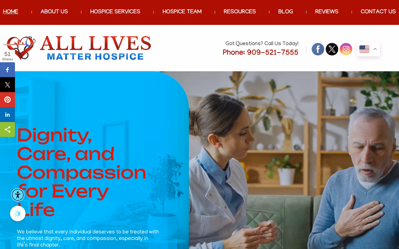 All Lives Matter Hospice website