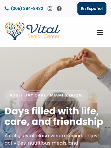 Vital Senior Center - Adult Day Care website