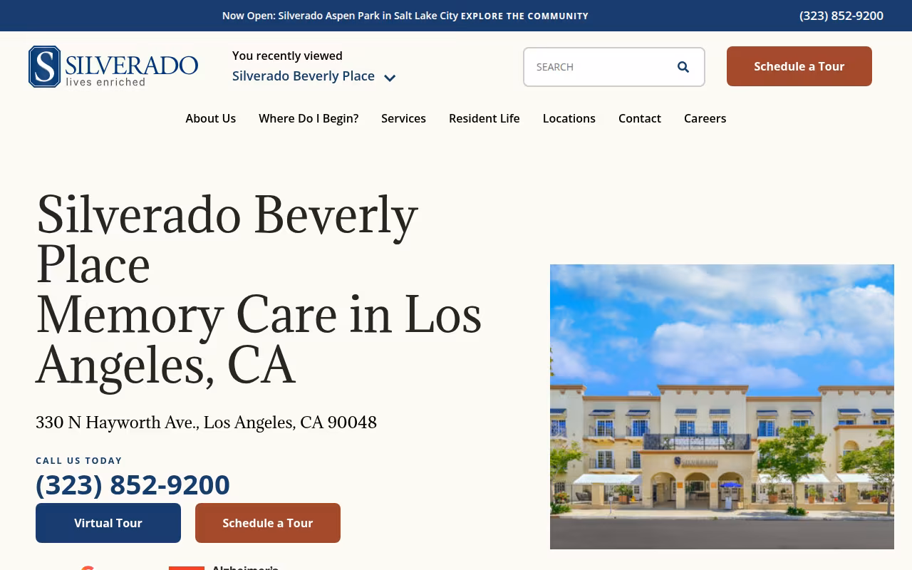 Silverado Beverly Place Memory Care Community website