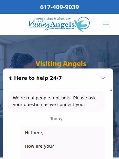 Visiting Angels Senior Home Care website