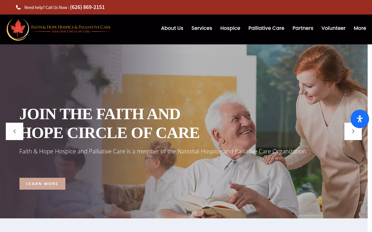 Faith & Hope Hospice and Palliative Care website