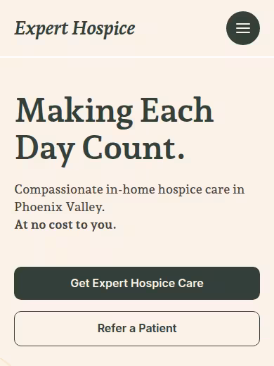 Expert Hospice Care website