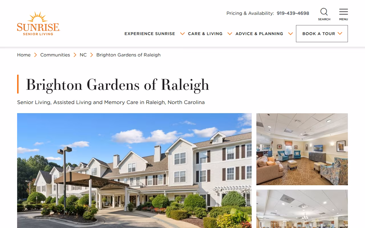 Brighton Gardens of Raleigh website