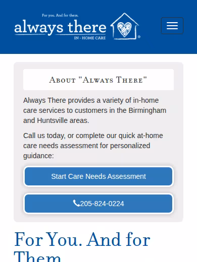 Always There In Home Care website