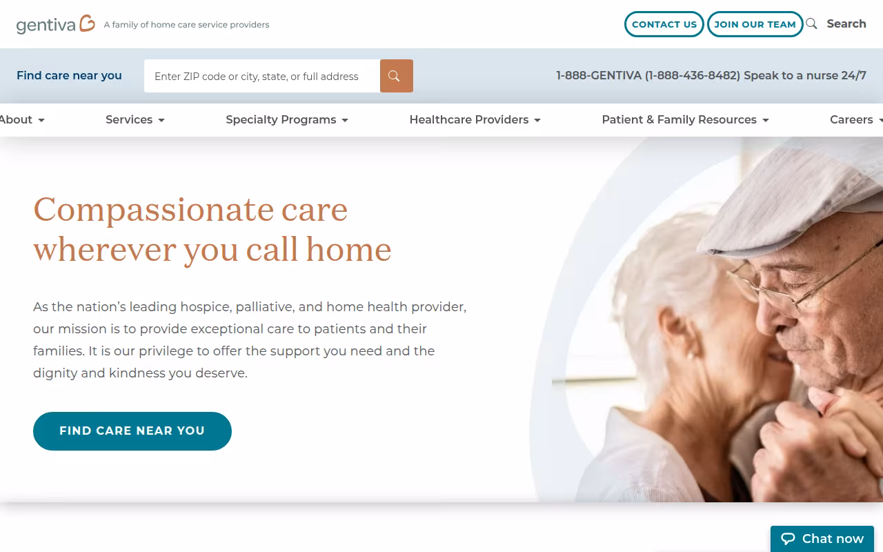 Gentiva Hospice website