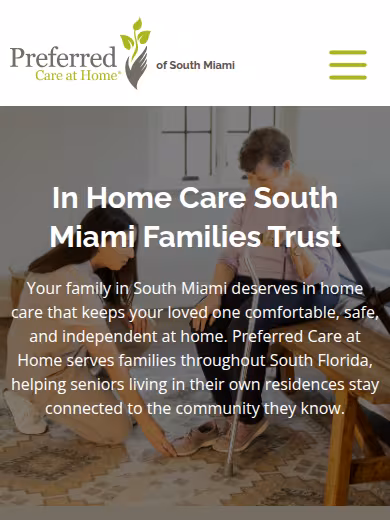 Preferred Care at Home of South Miami website