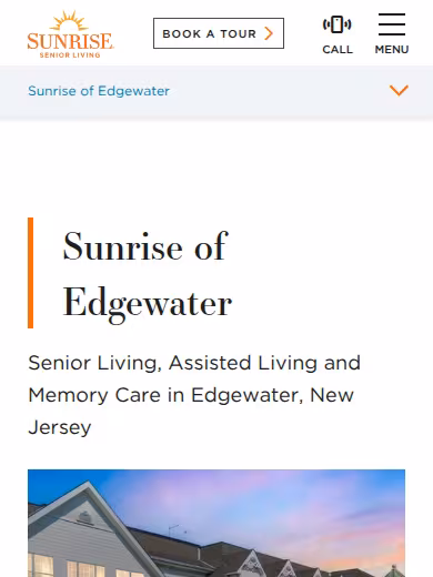Sunrise of Edgewater website