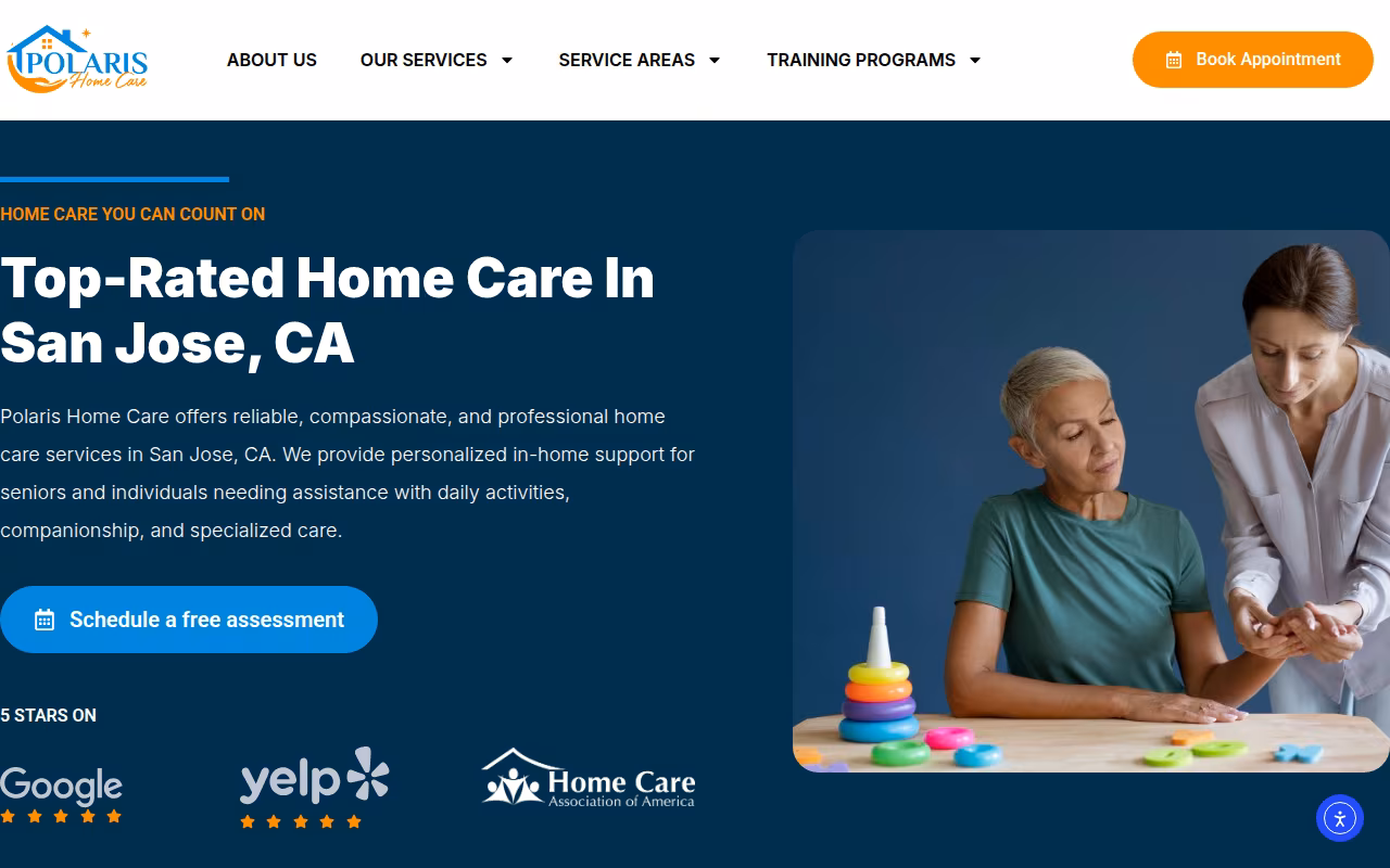 Polaris Home Care website
