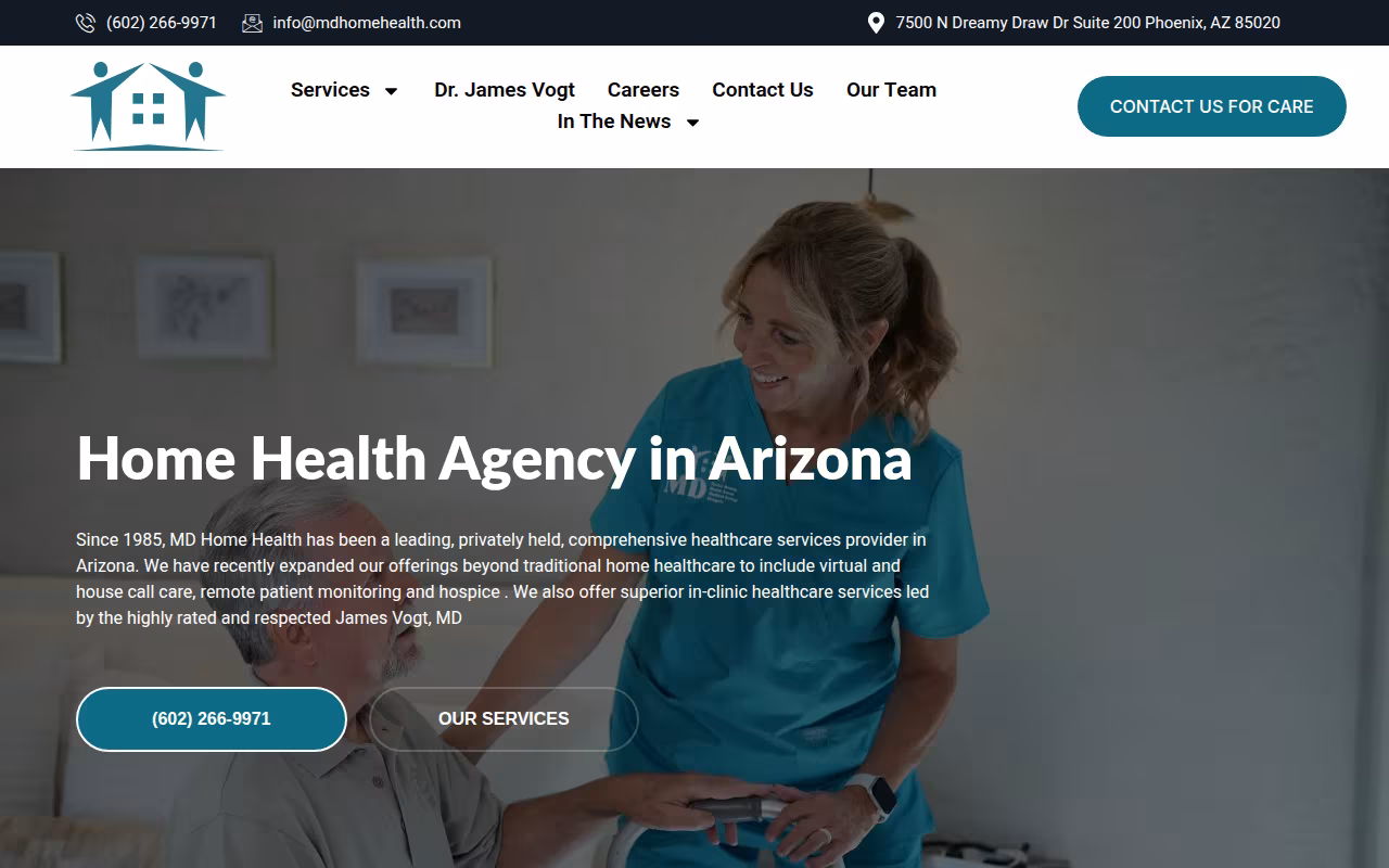 MD Hospice website
