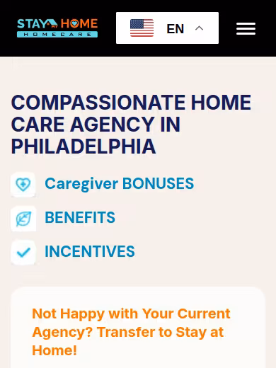 Stay at Home Homecare website