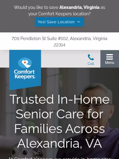 Comfort Keepers Home Care website