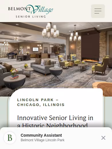 Belmont Village Senior Living Lincoln Park website